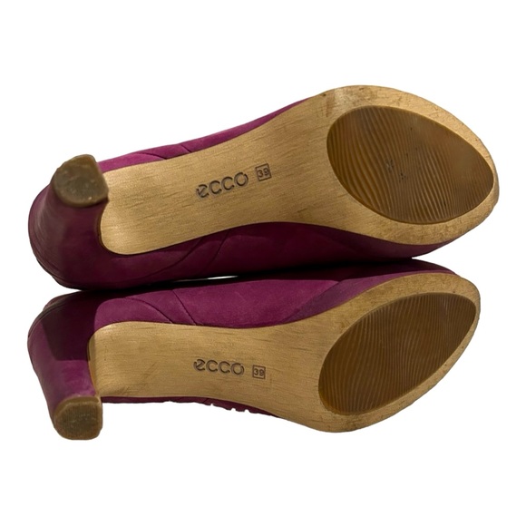 Ecco Womens Navoi Chelsea Eggplant Purple Leather Booties 4" Heels Boots size 41 - Picture 5 of 8